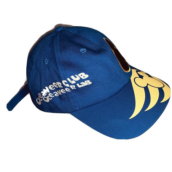 Mickey Disney Cap Cruise Line Oceaneer Club Lab Blue Gold Cotton Strapback EUC - Picture 1 of 8